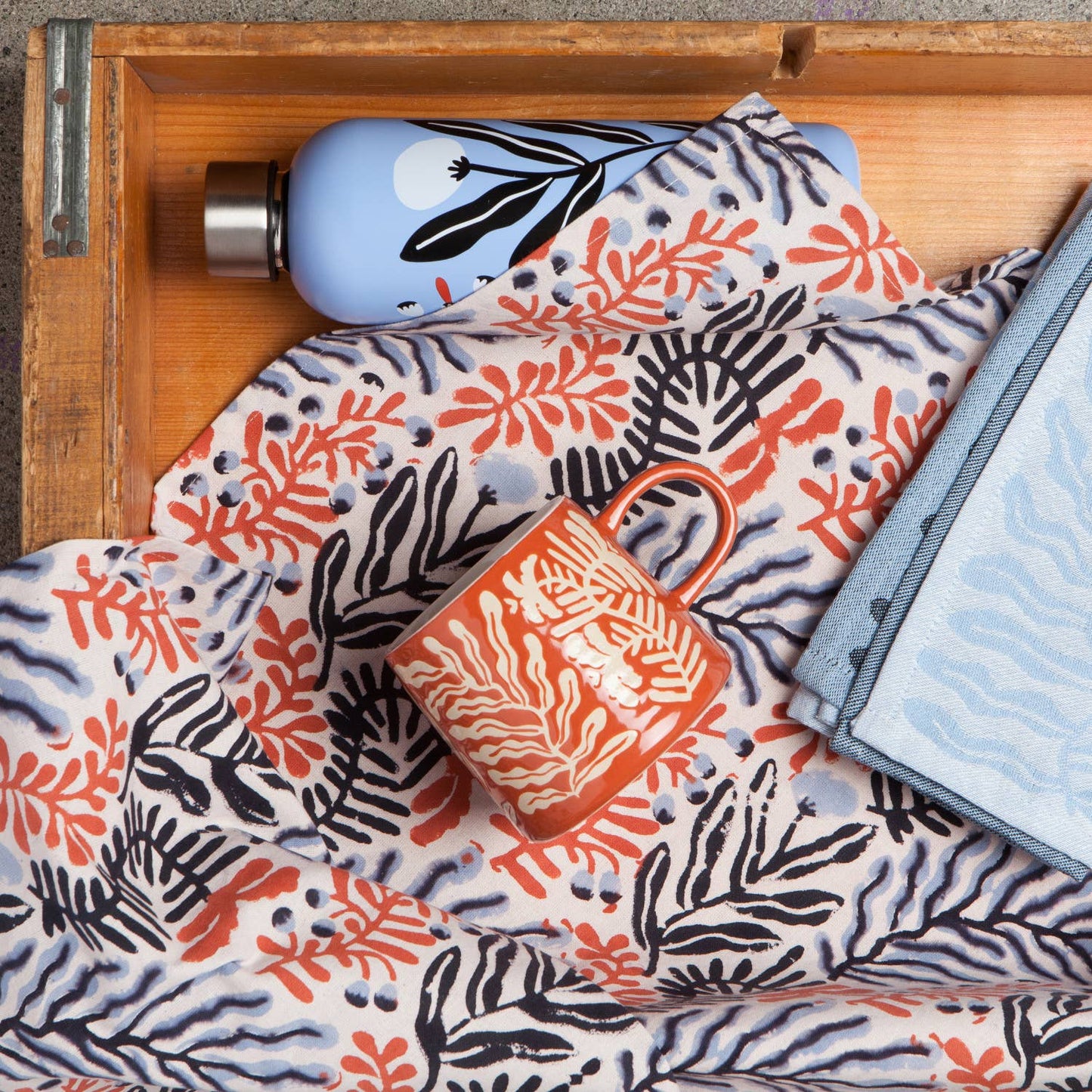 Danica Studio Entwine Cotton Block Printed Dishtowel