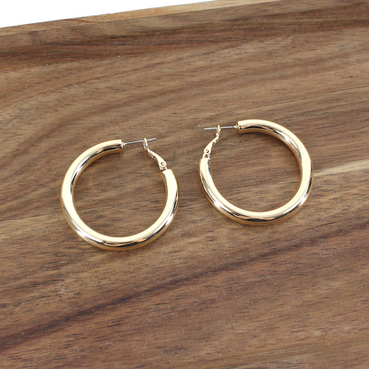 Brass Hoop Earrings