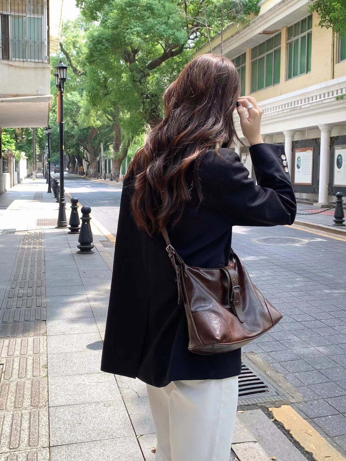 Faux Leather Hobo/Crossbody Bag