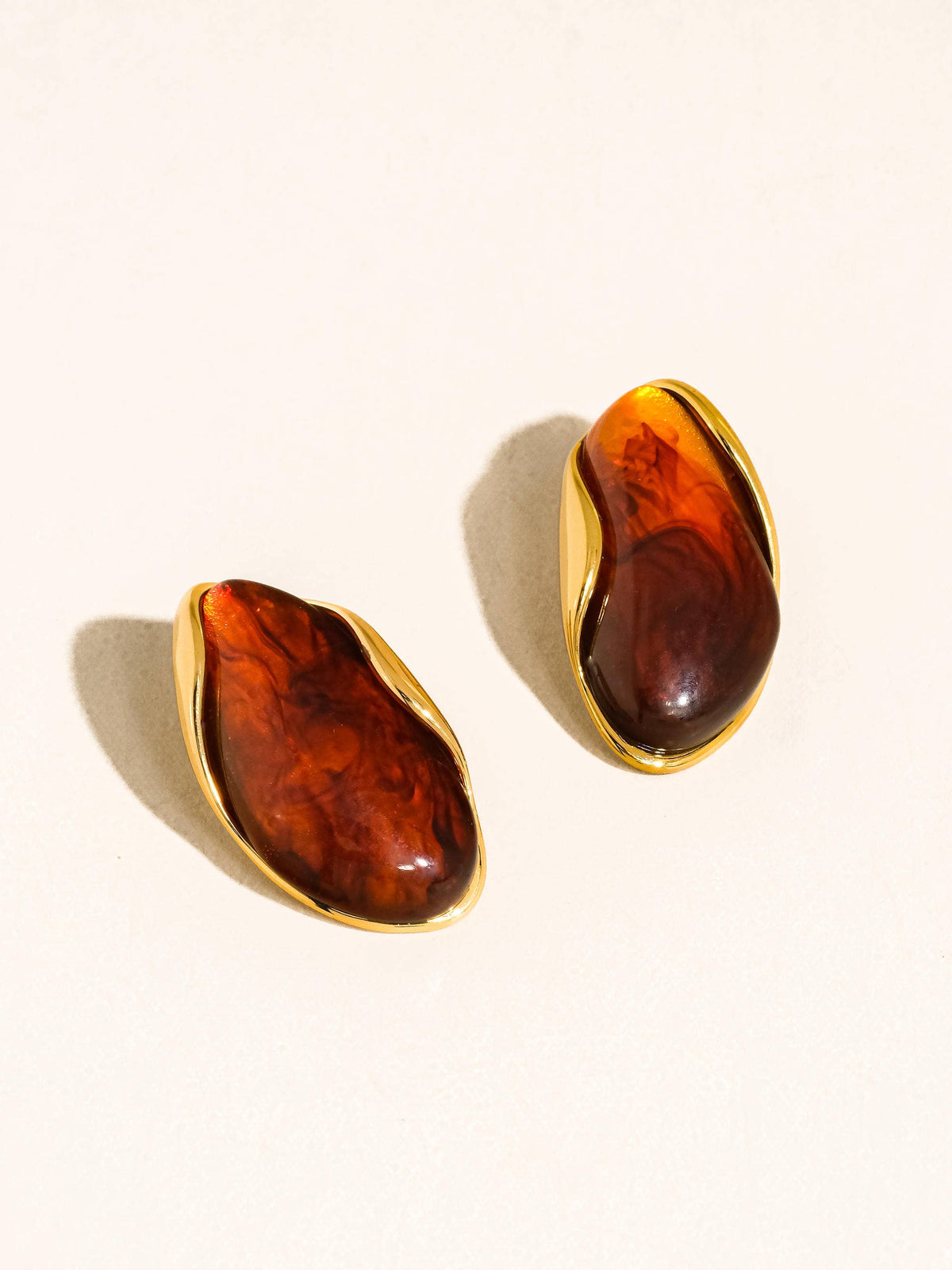 Maélie 18K Gold Non-Tarnish Resin Drop Earrings