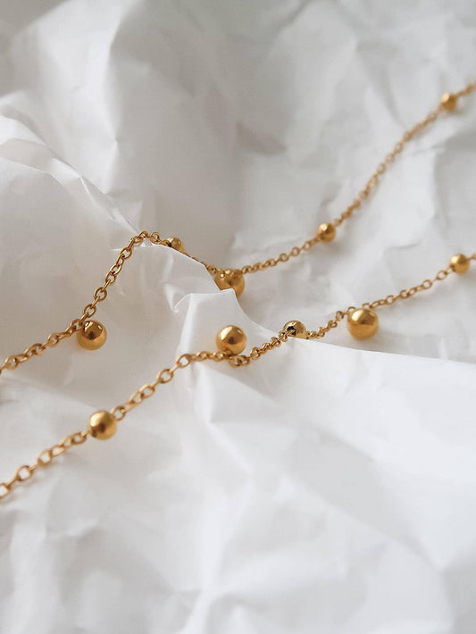 18K Gold  Lariat Necklace