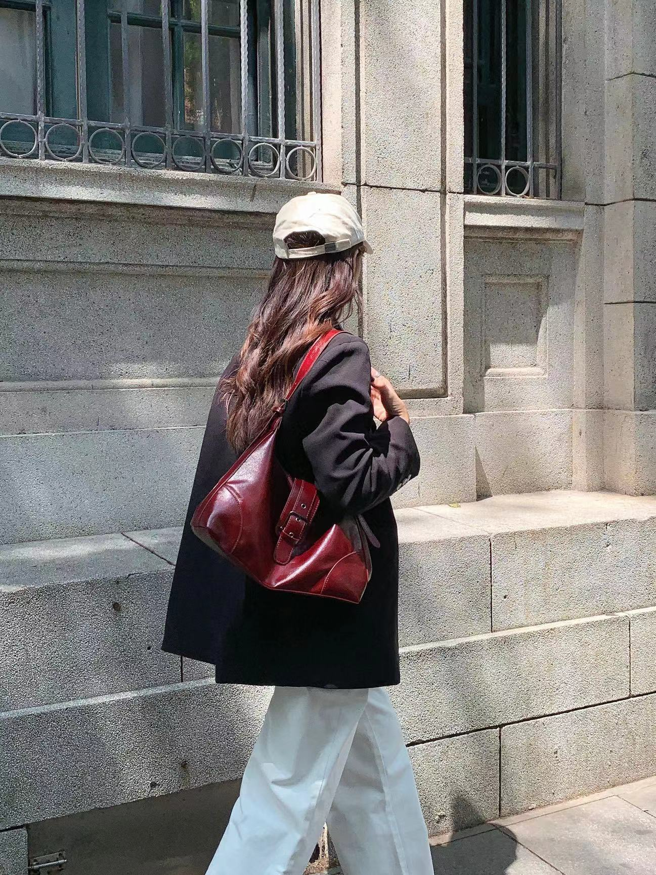 Faux Leather Hobo/Crossbody Bag