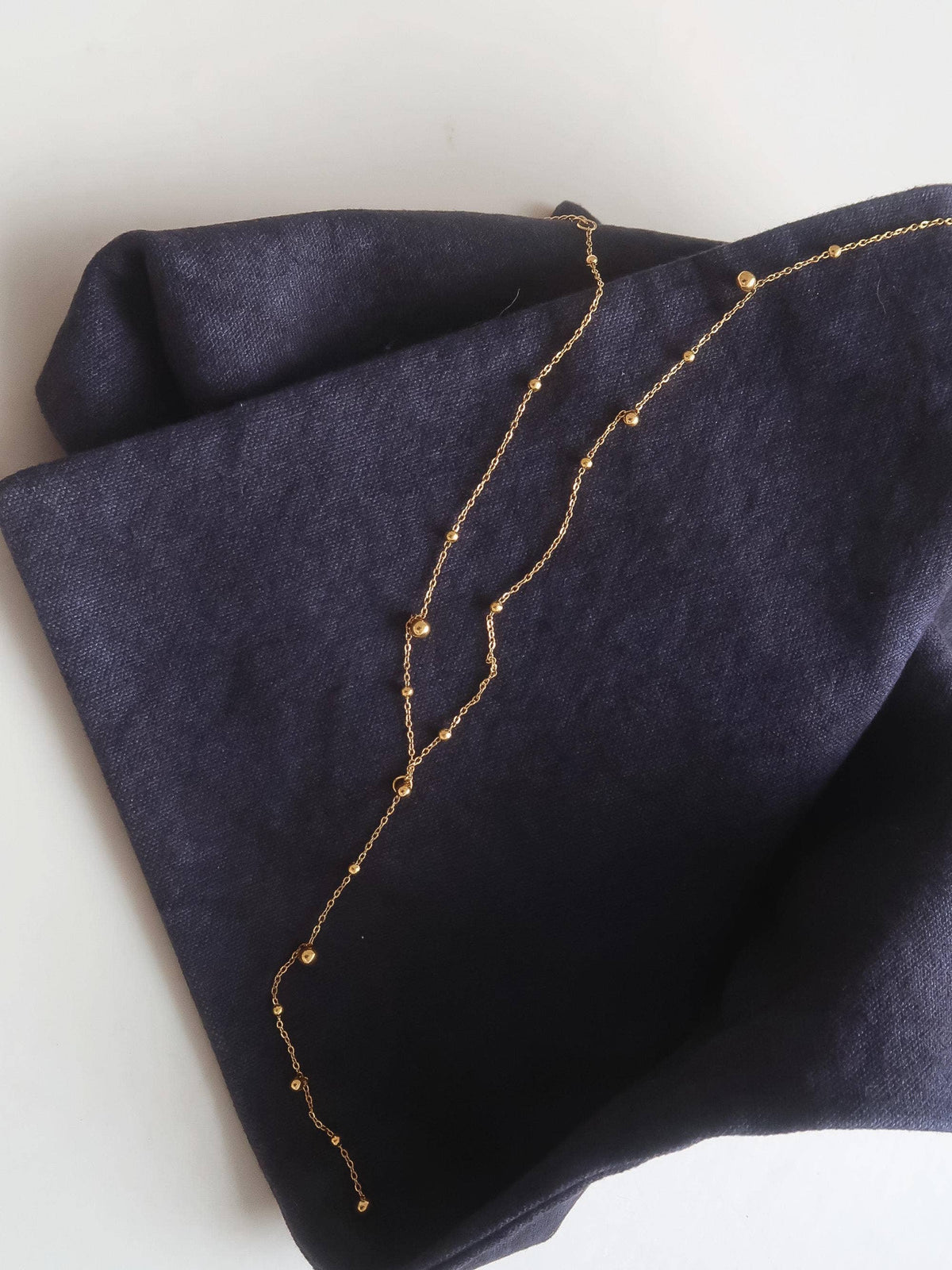 18K Gold  Lariat Necklace